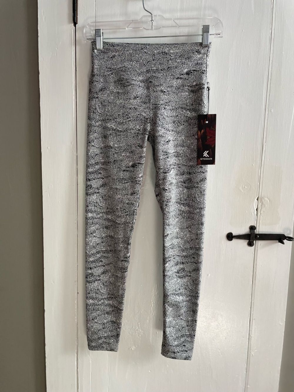Kyodan Gray Marled High-Waist Leggings Soft Stretch XS NWT
